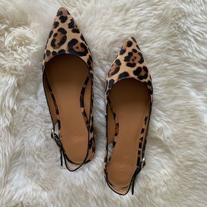 JCrew calf hair, leopard flats